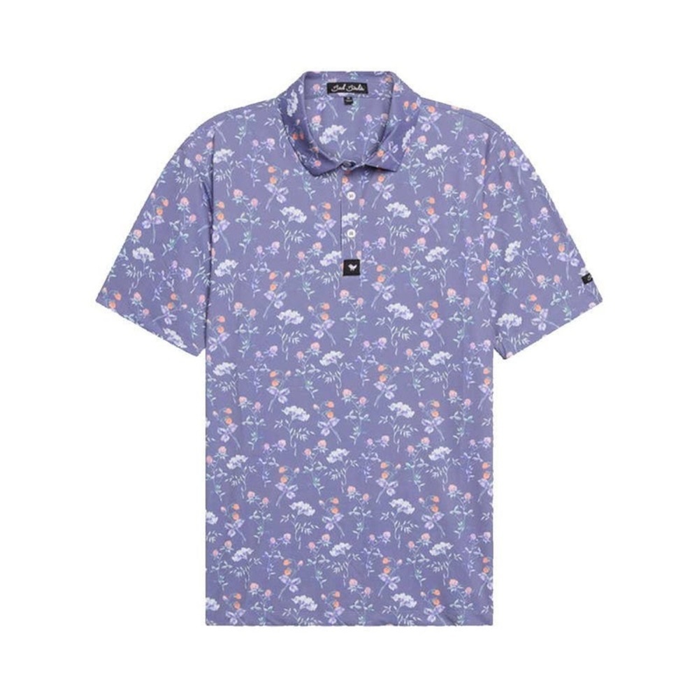 Bad Birdie Men’s Lush Performance Floral Golf Polo Purple/Grey Multi Size XL